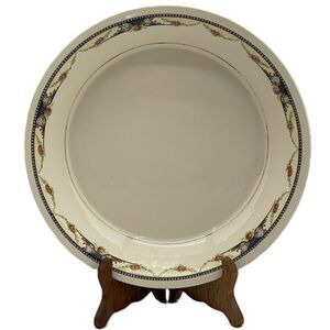 Universal Cambridge Camwood Ivory Dinner Plate 22K Gold 9.75" Roses Oven Proof